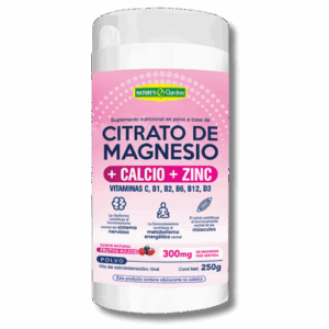 Citrato de Magnesio + Calcio + Zinc en Polvo sabor a frutos rojos 250g